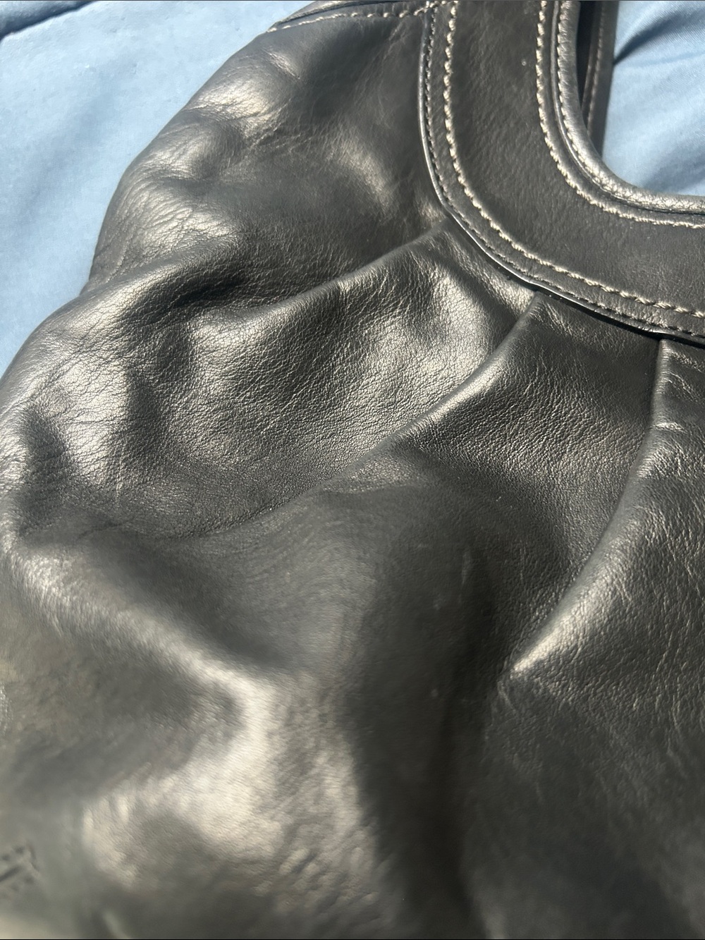 Coach Black Leather Shoulder Bag with Gold Accent - Picture 8 of 14